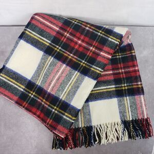 Prince of Scots Throw Tartan Tweed Fluffy Plaid Fringe Wool Blanket